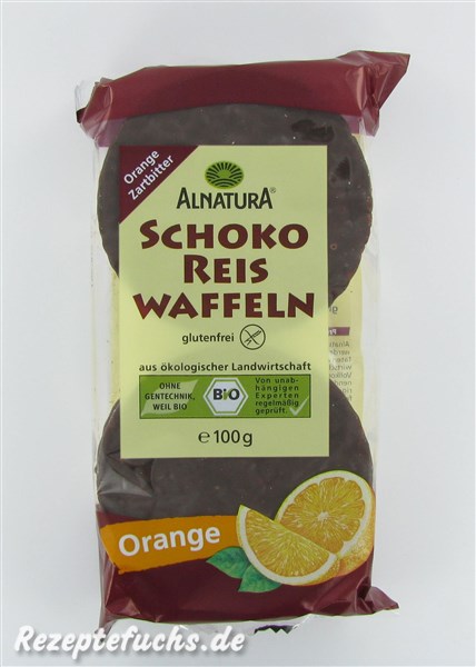 Alnatura Schoko Reis Waffeln Orange Zartbitter