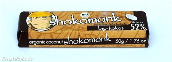 shokomonk Zartbitter-Schokolade bio-kokos 52%