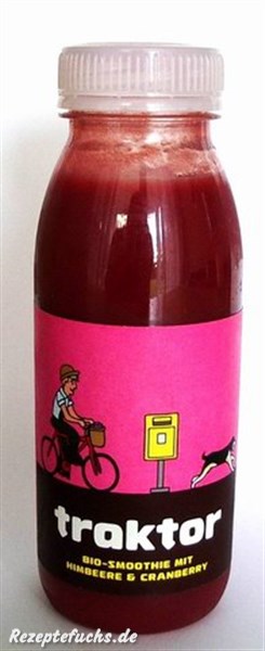 traktor Bio-Smoothie mit Himbeere und Cranberry