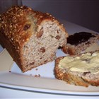 Bananenbrot, mit weißem und dunklem Schokoaufstrich