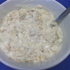 Sojajogurt mit Haferflocken und Vanillezucker