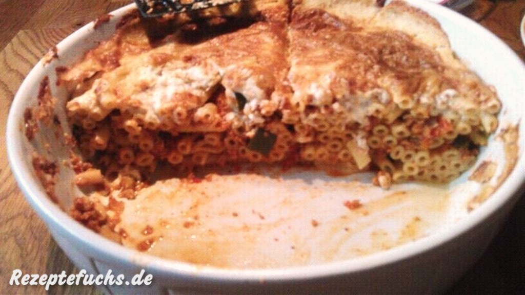halbiertes fertiges Pastitsio!