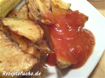 Scharfer BBQ-Dip mit Kartoffelwedges